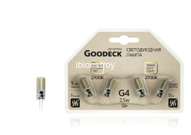 Лампа LED Goodeck 2,5Вт G4 230В 2700K (4 шт на блистере) - 